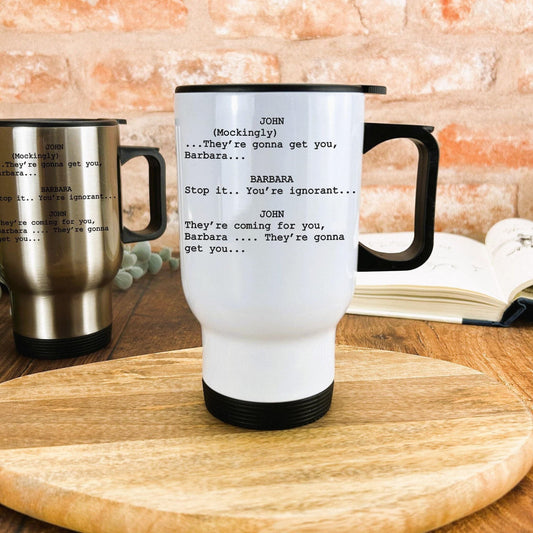 Night of the Living Dead "They're Coming for you Barbara" Horror Travel Mug Personalised
