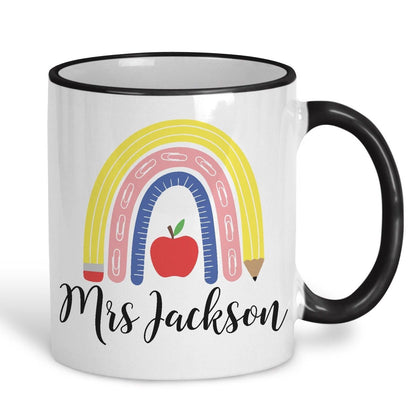 Teacher Rainbow Personalised Ceramic Mug