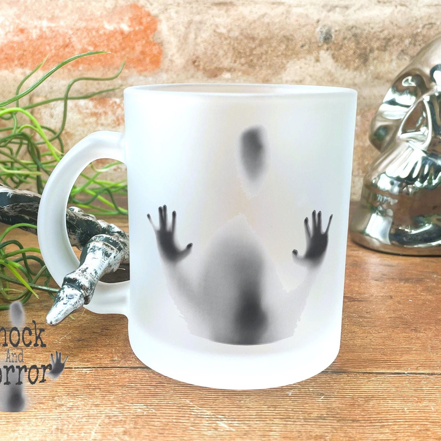 Personalised Horror Movie Fan Gift - Frosted Glass Mug for Spooky Fans - Features Trapped Soul Image