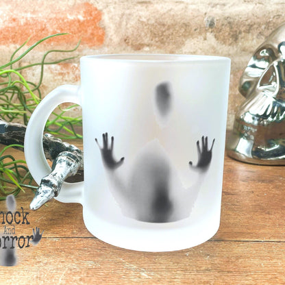 Personalised Horror Movie Fan Gift - Frosted Glass Mug for Spooky Fans - Features Trapped Soul Image