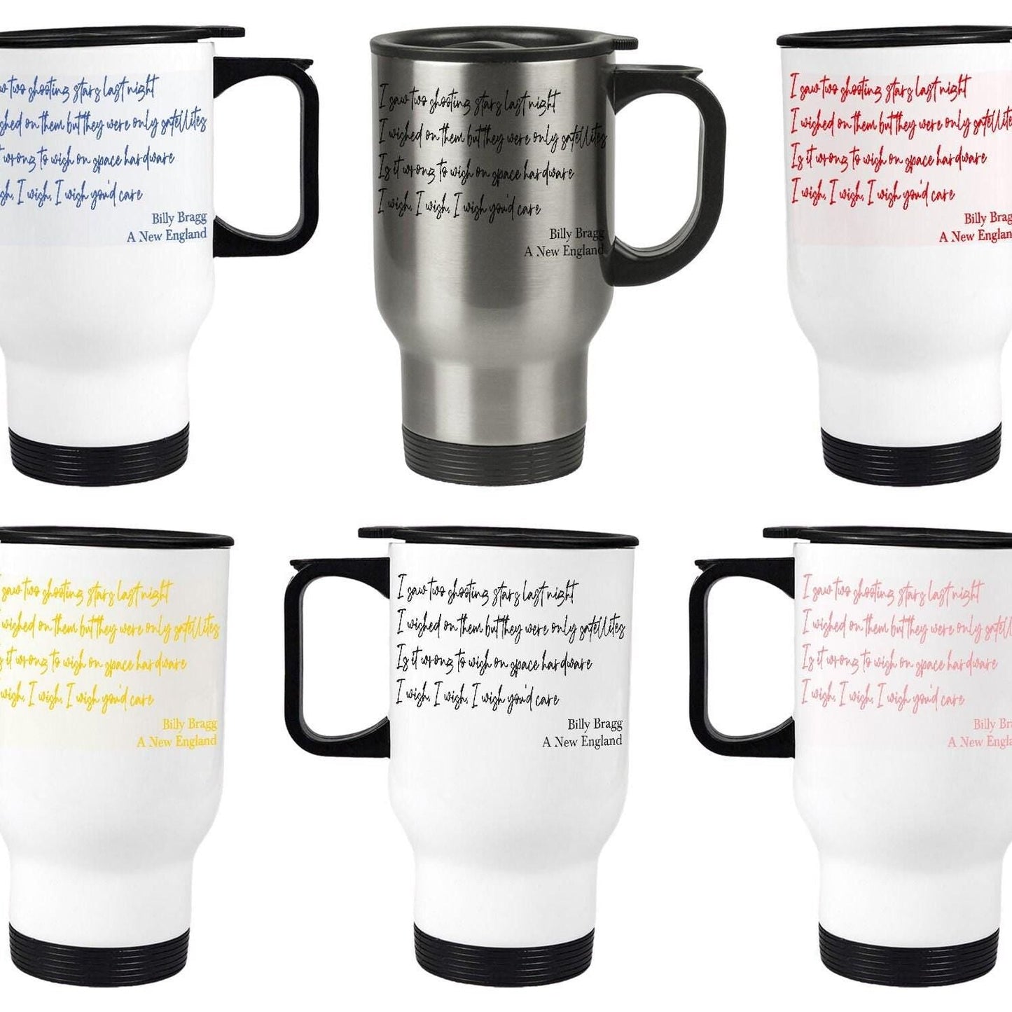 Billy Bragg A New England Travel Mug 80s British Music Personalised Gift