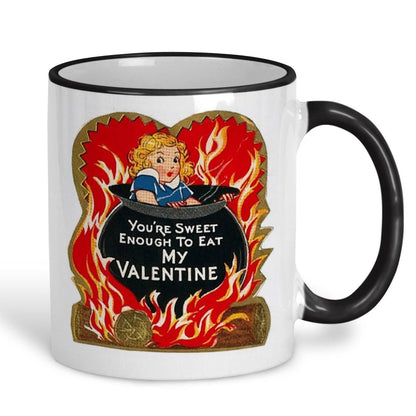 Sweet Enough To Eat Valentine's Day Mug Retro Design