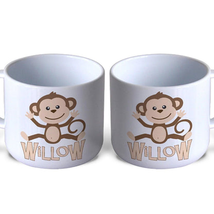 Cheeky Monkey Children's Personalised Mug Unbreakable Kids Toddler Gift First Child Safe