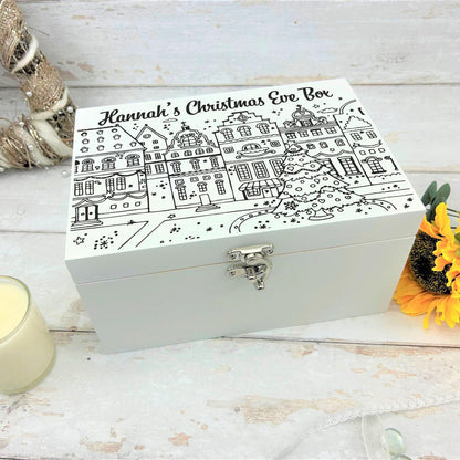 Christmas Town Silhouette Tree - XMAS Eve Treats Box - Personalised Gift