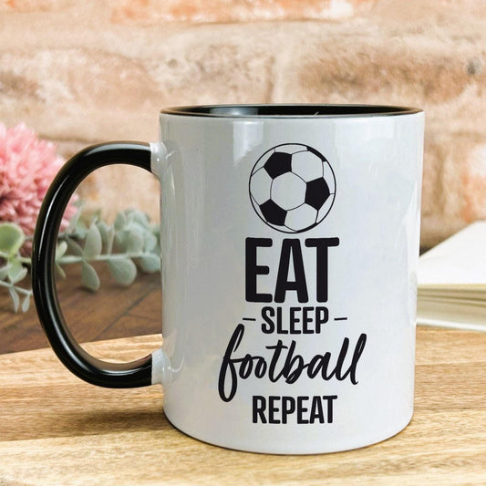 Eat Sleep Football Repeat Personalised Mug