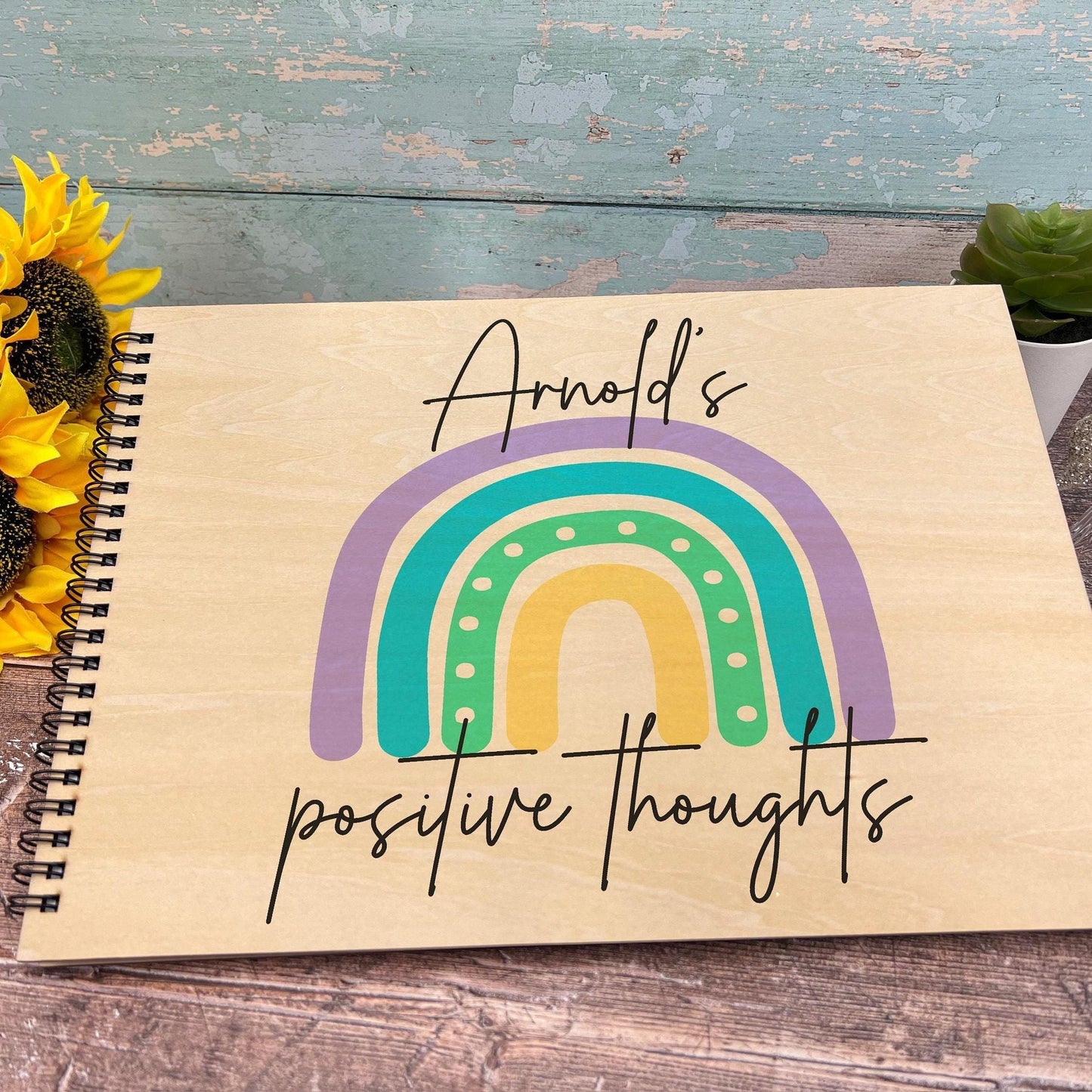 Rainbow Positive Thoughts - Personalised Book of Positivity - Gratitude Journal