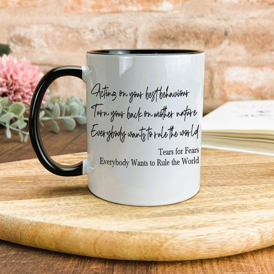 Tears for Fears Everybody Wants To Rule The World Personalised Music Ceramic Mug