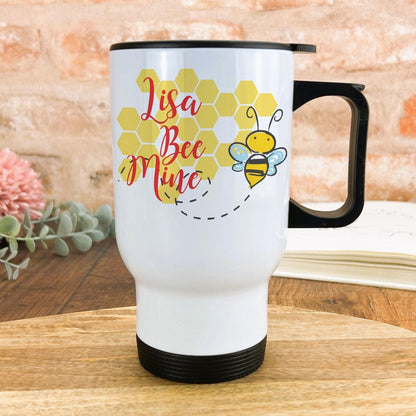 Bee Mine Honeycomb Personalised Travel Mug Valentine's Day Gift
