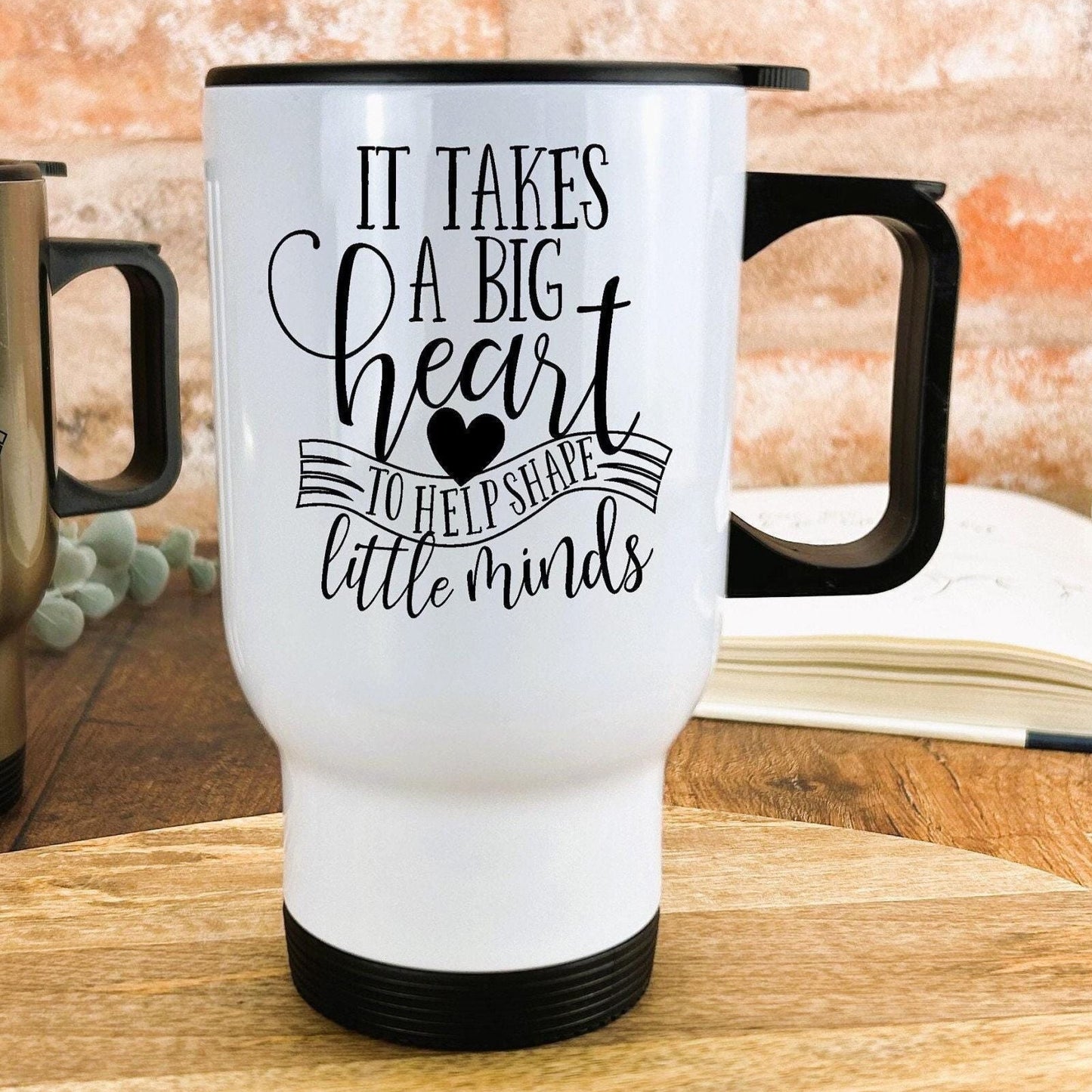 It takes a big heart Teacher Personalised Travel Mug