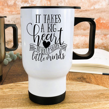 It takes a big heart Teacher Personalised Travel Mug