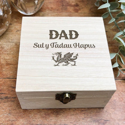 a wooden box sitting on top of a wooden table