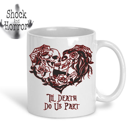 Til Death Us Do Part - Pair of Mugs - Great Wedding or Anniversary Gift for Gothic Couple