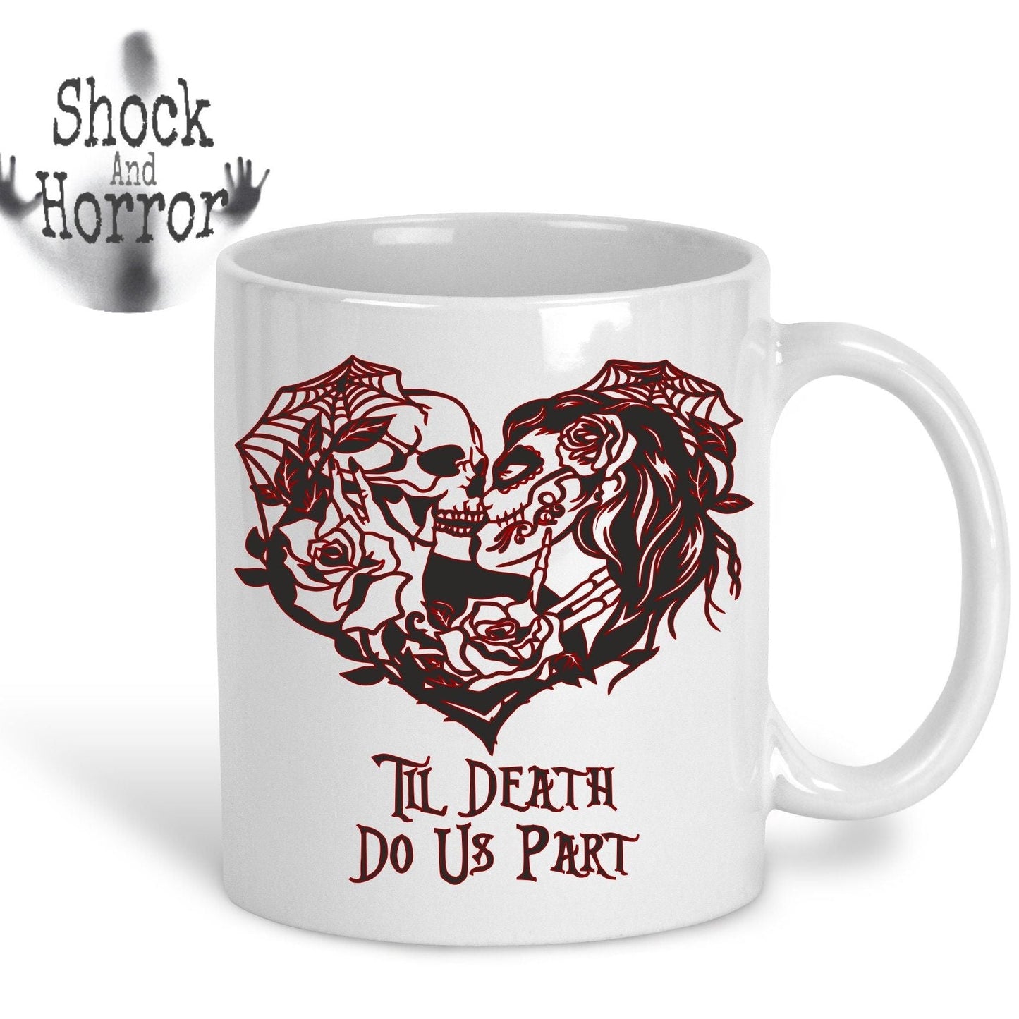 Til Death Us Do Part - Pair of Mugs - Great Wedding or Anniversary Gift for Gothic Couple