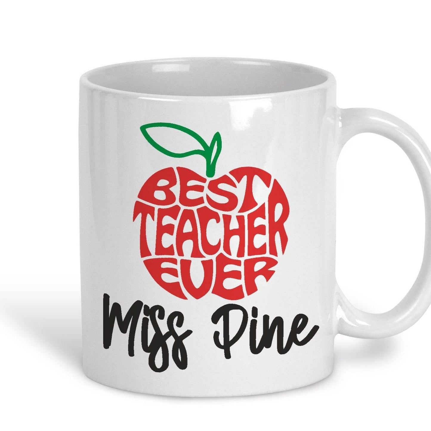 Best Teacher Ever Apple Personalised Ceramic Mug