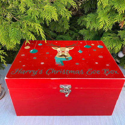 Hipster Reindeer Christmas Eve Treat Box - XMAS Deer Rudolf Personalised Gift