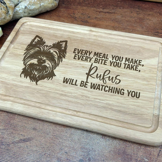 Yorkshire Terrier Dog - Personalised Chopping Board