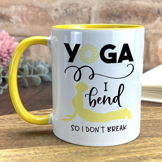 I Bend So I Don't Break Yoga Practice Personalised Coffee Tea Mug