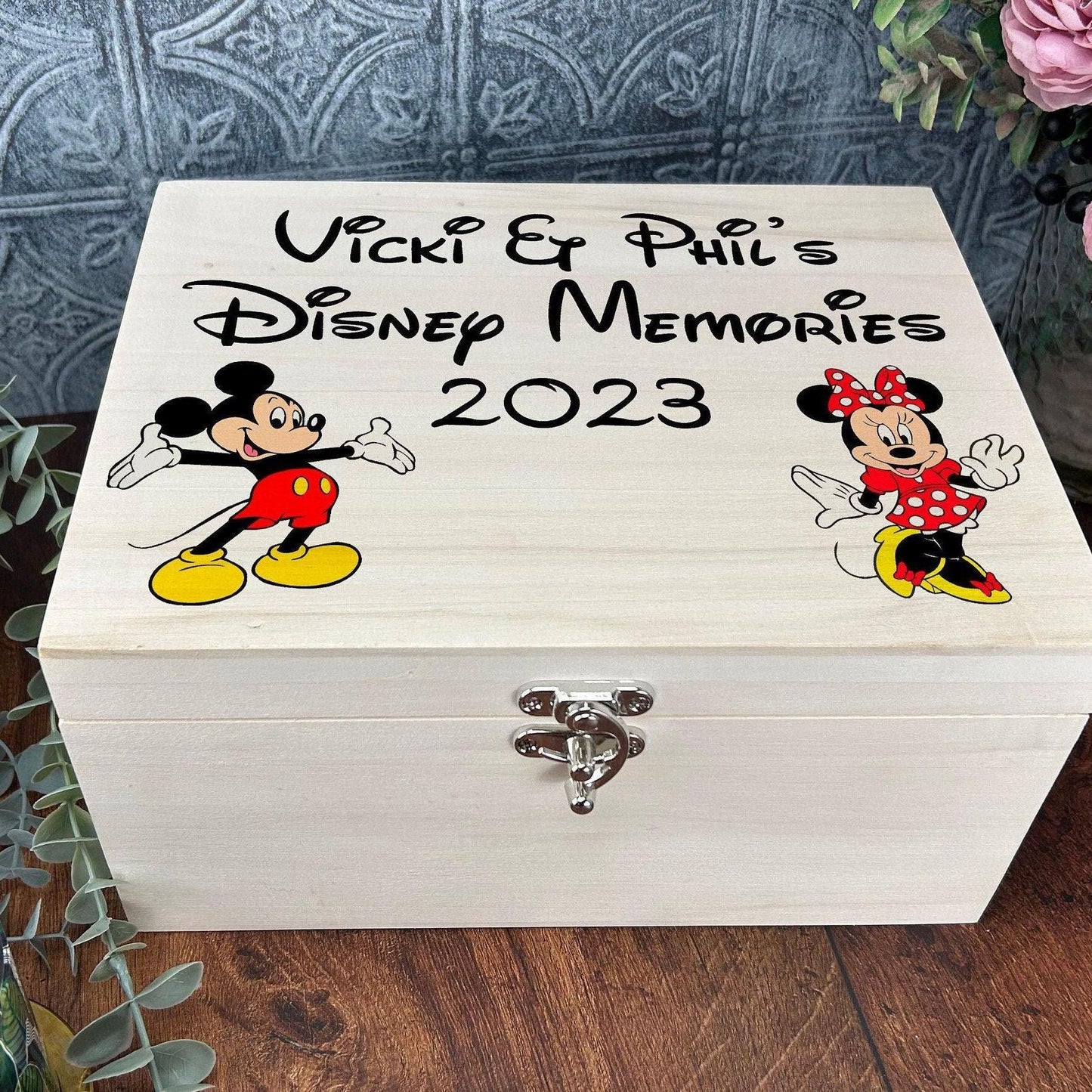 Disney Memories Mickey Minnie Mouse Personalised Wooden Box