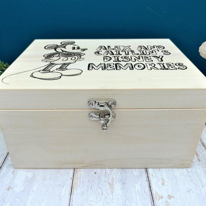 Mickey Mouse Sketch Disney Personalised Wooden Memory Box