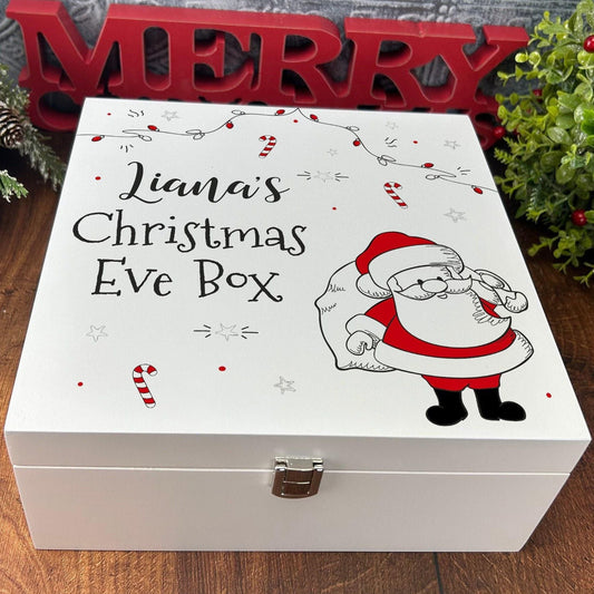 Santa Christmas Eve Box - Candy Canes - XMAS Gift - Personalised Treat Box