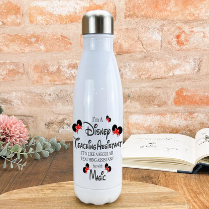 Disney TA Teaching Assistant With Magic Personalised Water Bottle Gift