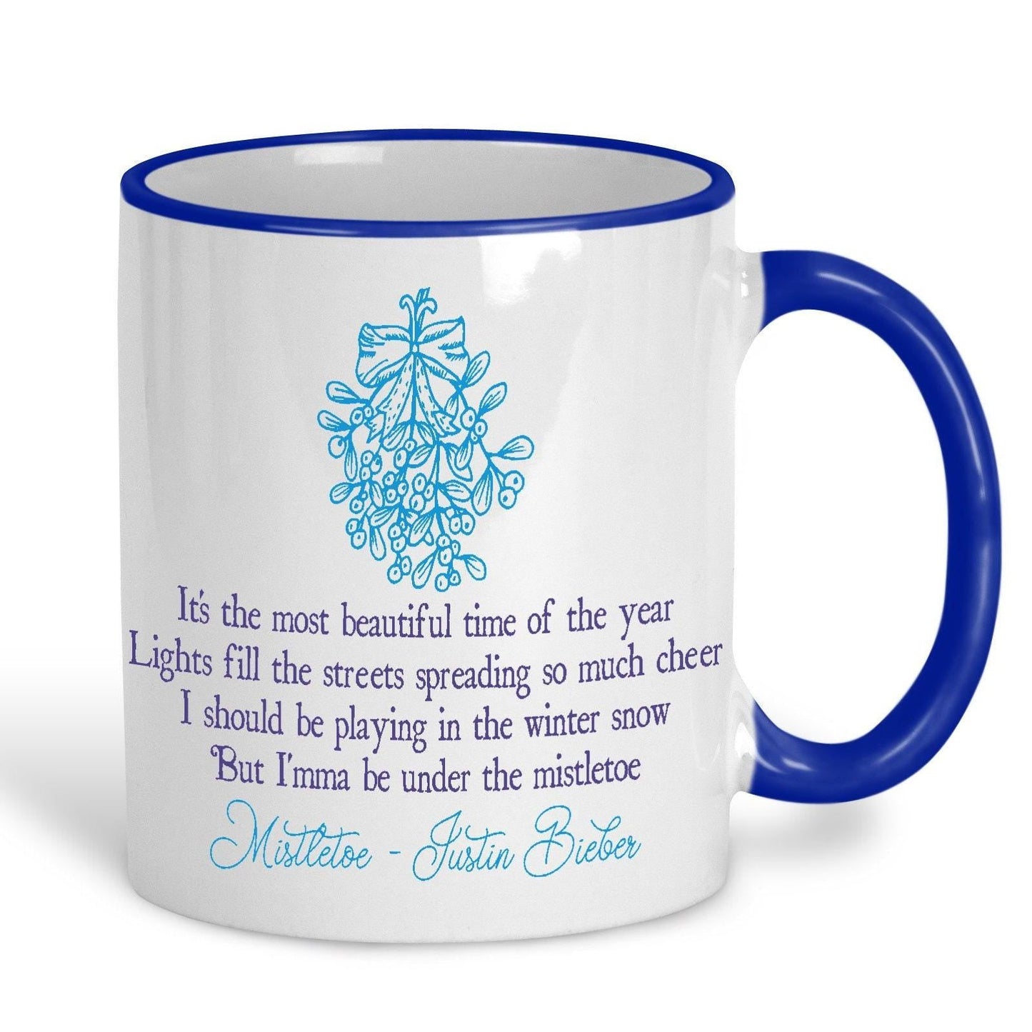 Mistletoe Justin Bieber Christmas Song Lyrics Personalised Ceramic Mug