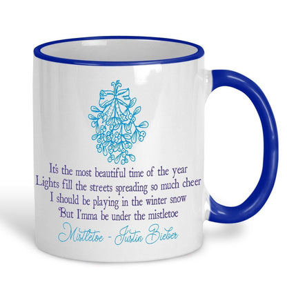Mistletoe Justin Bieber Christmas Song Lyrics Personalised Ceramic Mug