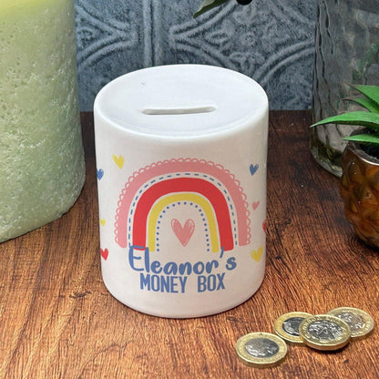 Rainbow Ceramic Money Box - Personalised Gift