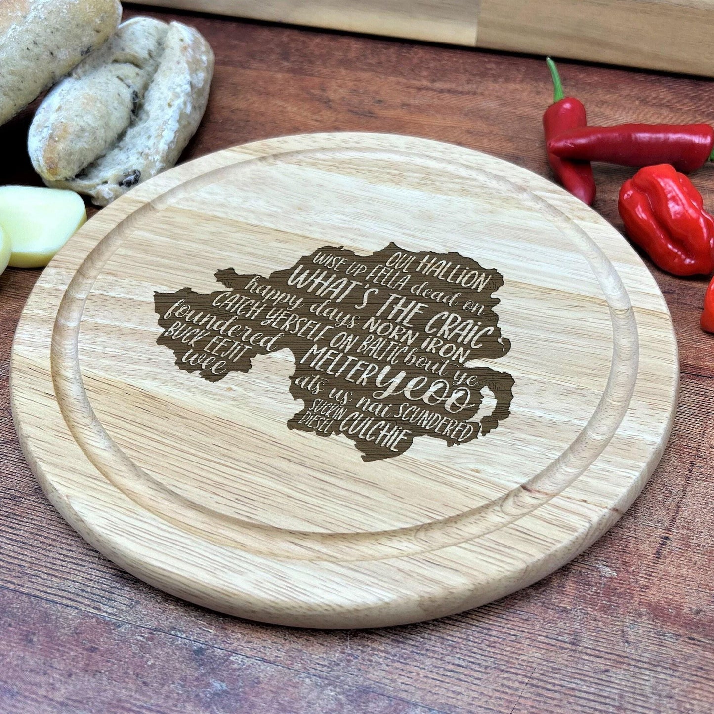 Northern Ireland Map Dialect - Chopping Board