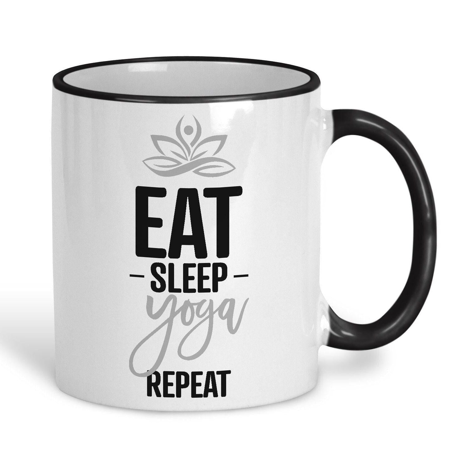 Eat Sleep Yoga Repeat White Personalised Coffee Tea Mug