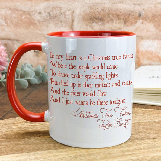 Christmas Tree Farm Taylor Swift Christmas Song Lyrics Mug