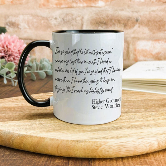Stevie Wonder Higher Ground Music Lyrics Mug