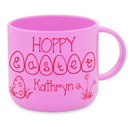 Hoppy Easter 6oz Polymer Toddler Unbreakable Mug Personalised Colourful Egg