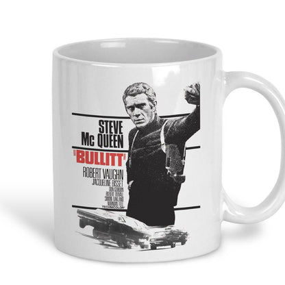 Bullitt 1968 Steve McQueen 60s Retro Poster Style Personalised Ceramic Mug