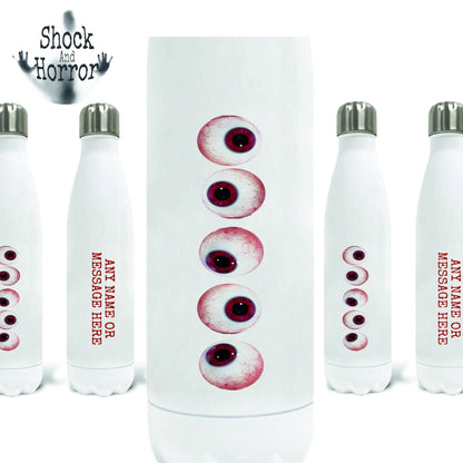 Personalised Eyeball Shock Image Reusable Metal Water Bottle