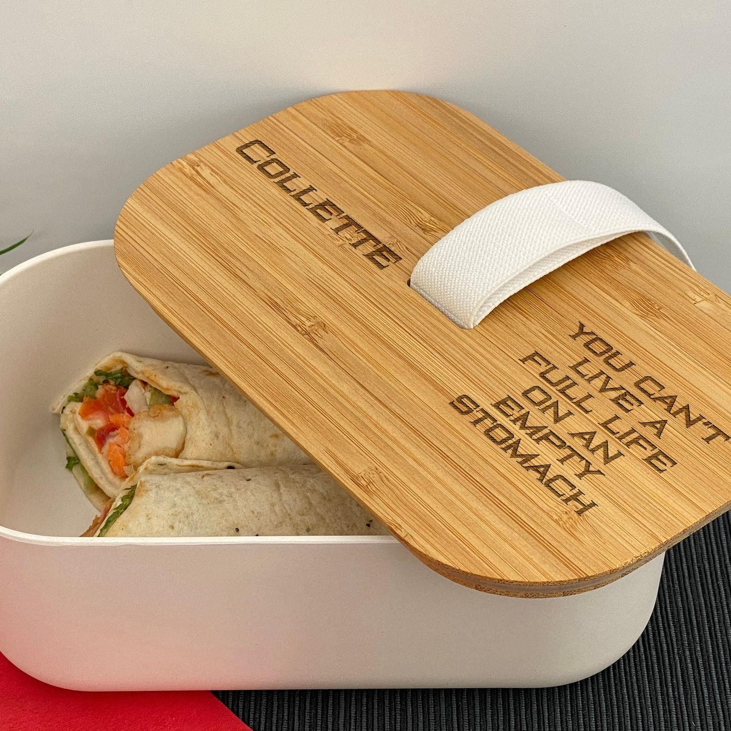 Empty Stomach Personalised Bamboo Eco Friendly Lunchbox - School Work Packed Lunch