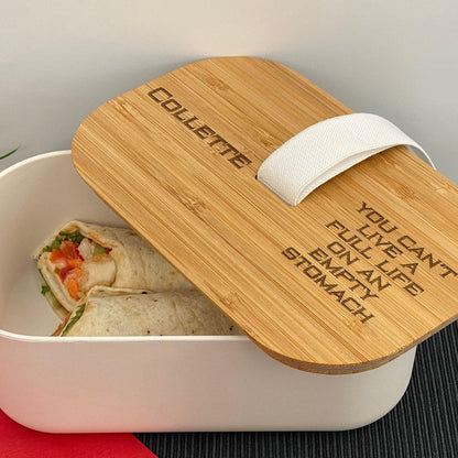 Empty Stomach Personalised Bamboo Eco Friendly Lunchbox - School Work Packed Lunch