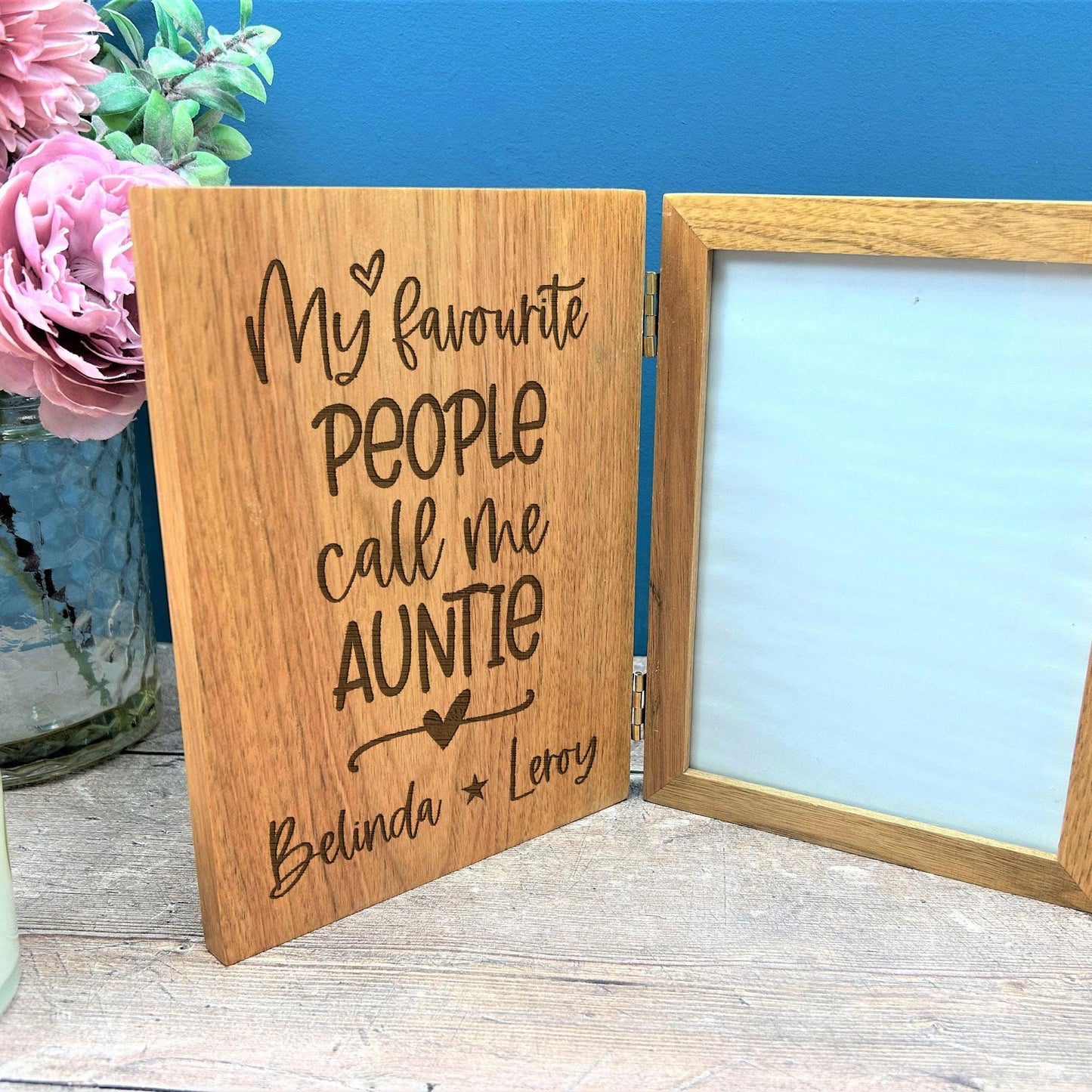 My Favourite People Call Me Auntie Personalised Oak Photo Frame Gift - Sister Gift - Baby Announcement