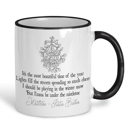 Mistletoe Justin Bieber Christmas Song Lyrics Personalised Ceramic Mug