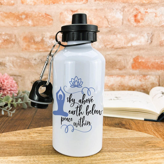 Sky Earth Peace Within Yoga Personalised Water Bottle Gift