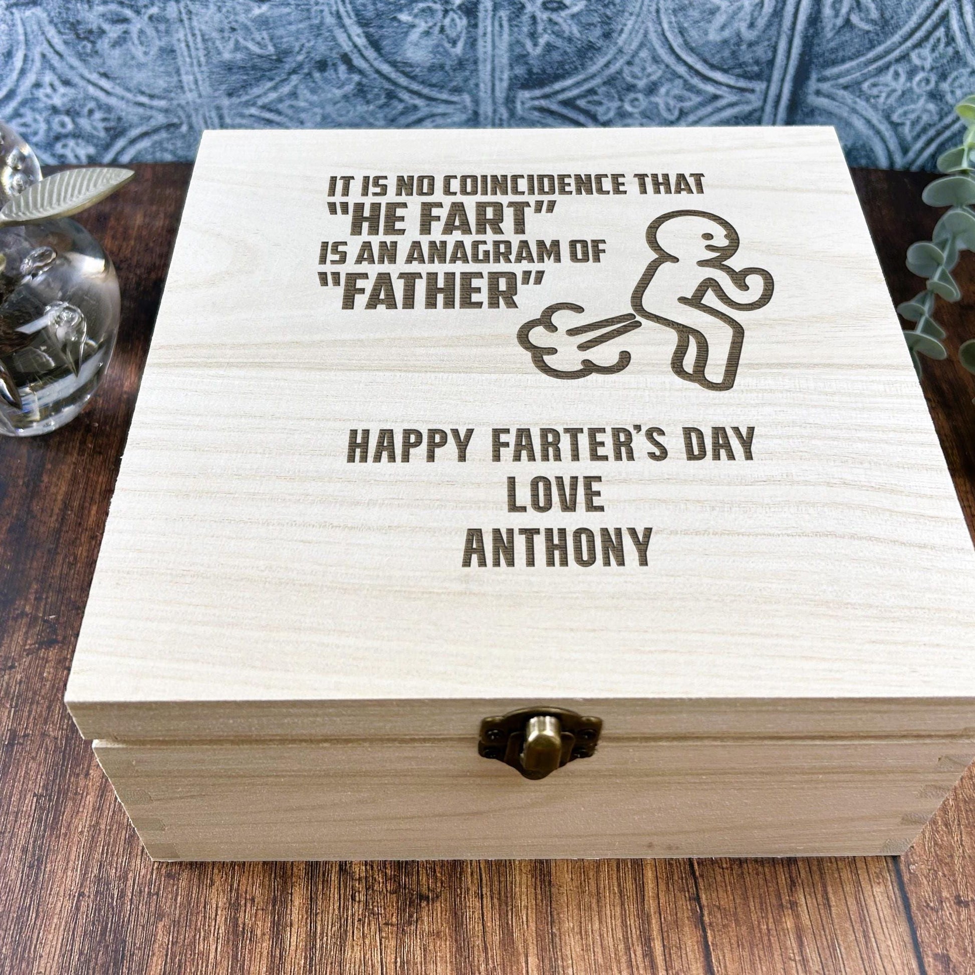 a wooden box with a picture of a man on it