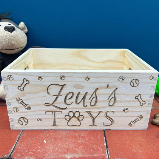 Dog Toy Crate Storage Pet Toys Present Gift Personalised Home Puppy Supplies