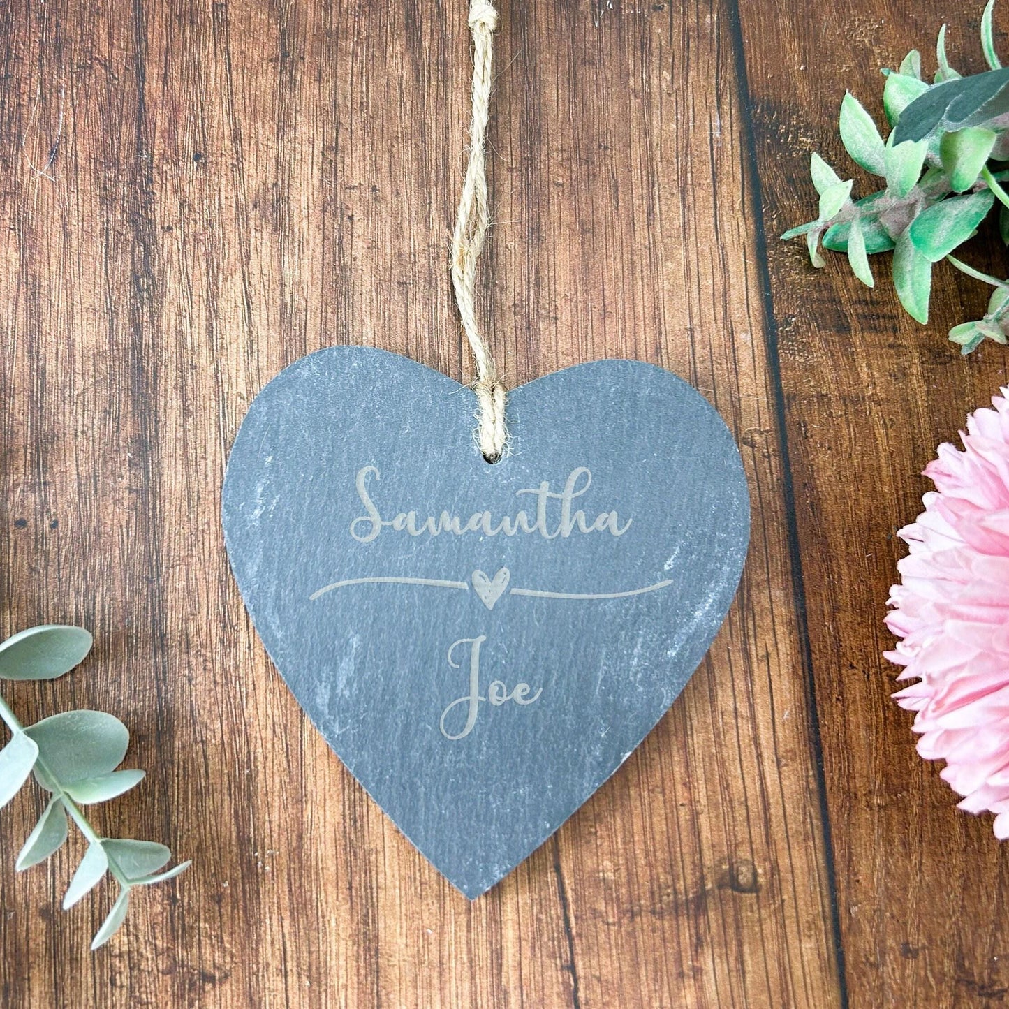 Couples Names Wedding Slate Heart Personalised Wedding Gift - Anniversary - Engagement - Congratulations
