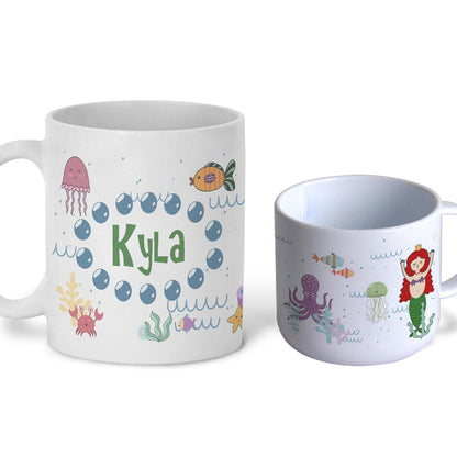Mermaid Under The Sea Ariel Children's Personalised Mug Unbreakable 6oz Kids Toddler Child Safe Proof