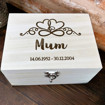 Personalised Wedding Memory Box - Heart Infinity - Anniversary / Valentine's Day Gift