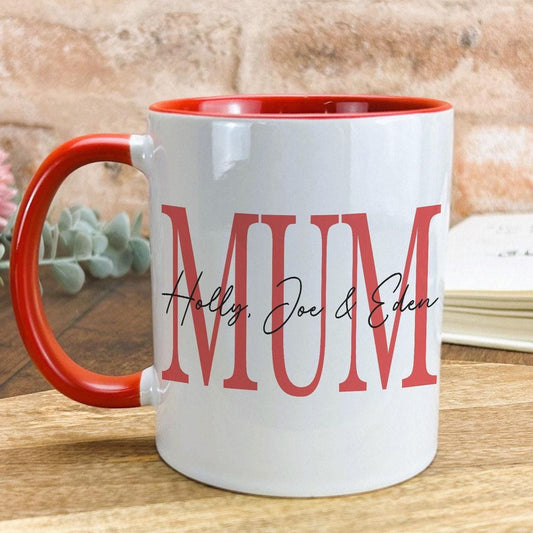 Mum and Children's Names Mother's Day Personalised Ceramic Mug