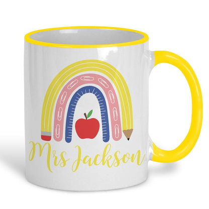 Teacher Rainbow Personalised Ceramic Mug