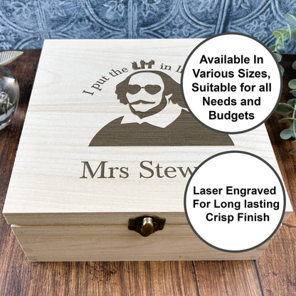a wooden box with a picture of a man on it