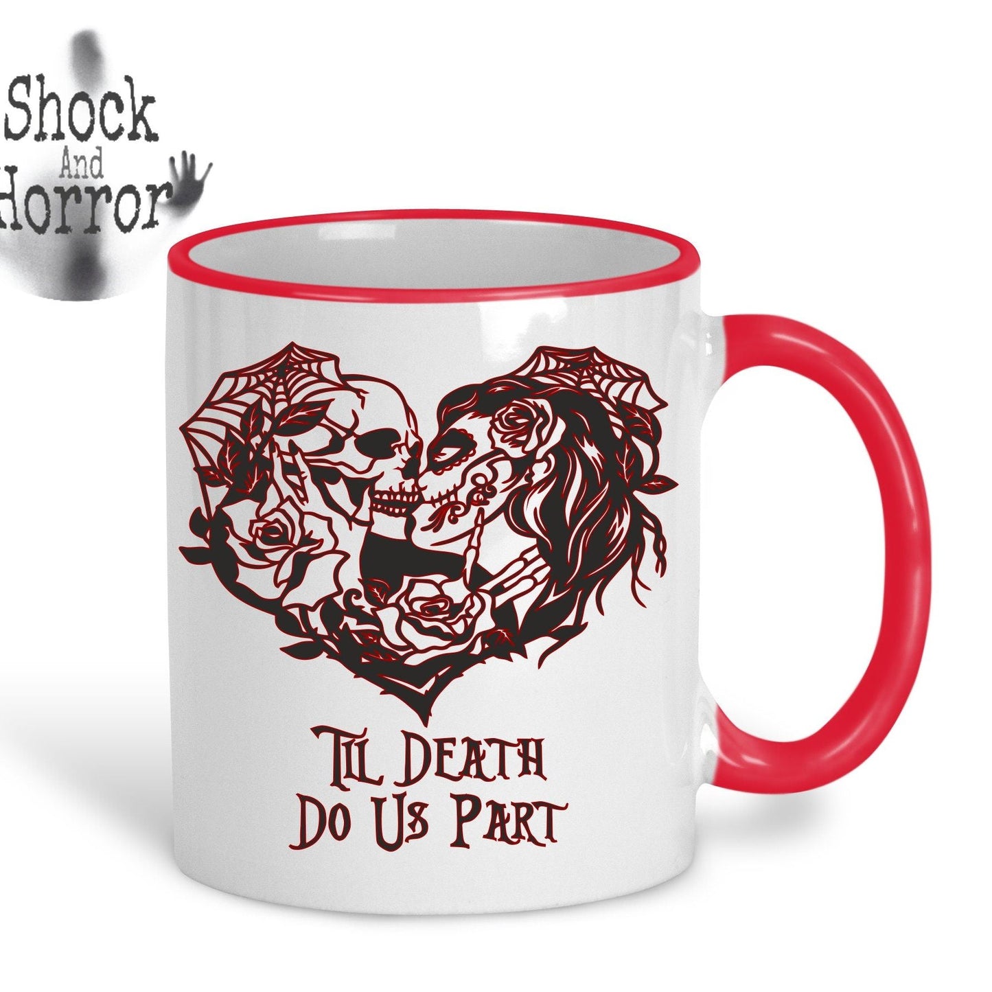 Til Death Us Do Part - Pair of Mugs - Great Wedding or Anniversary Gift for Gothic Couple