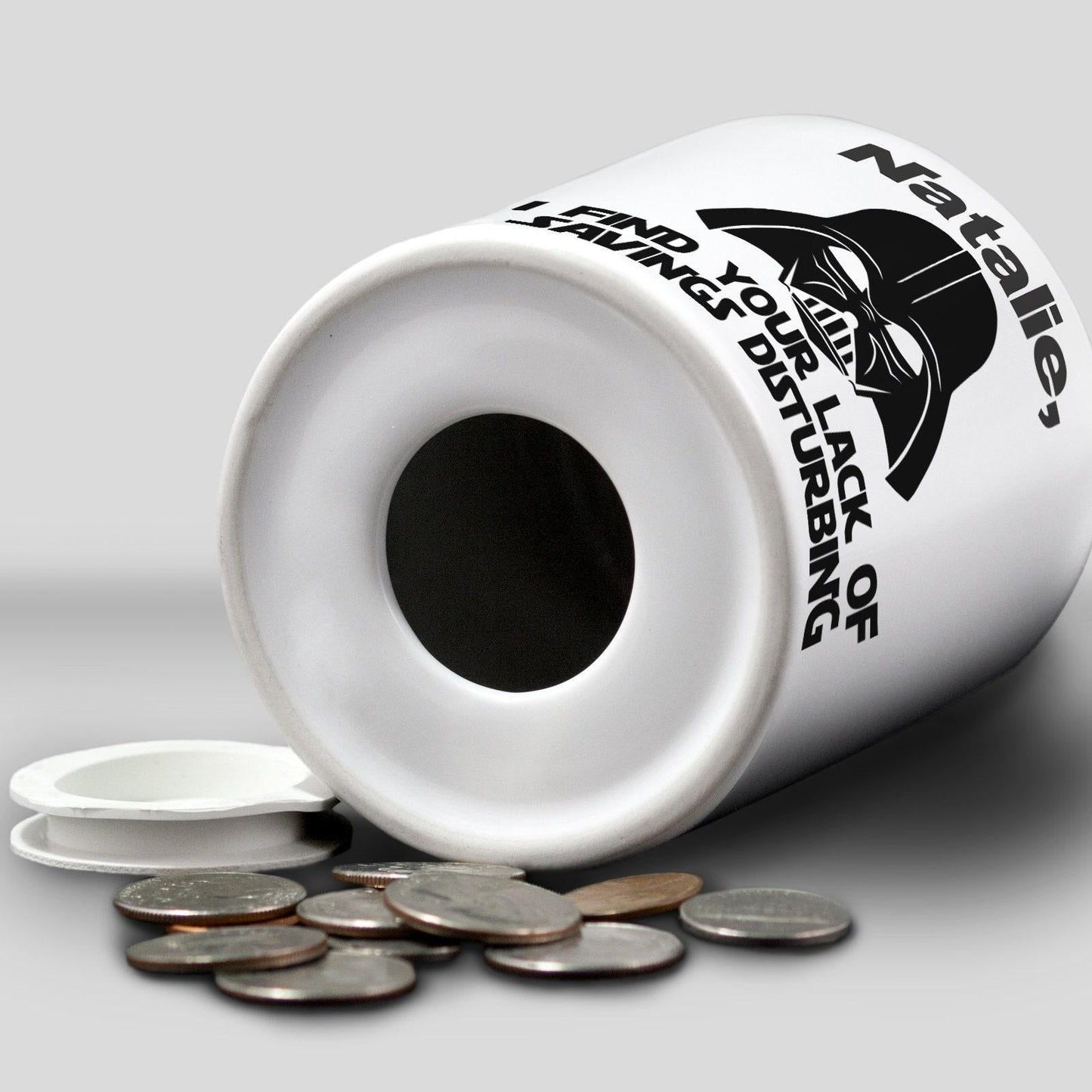 Darth Vader Personalised Ceramic Money Box - "I Find Your Lack of Savings Disturbing" - Personalised Gift